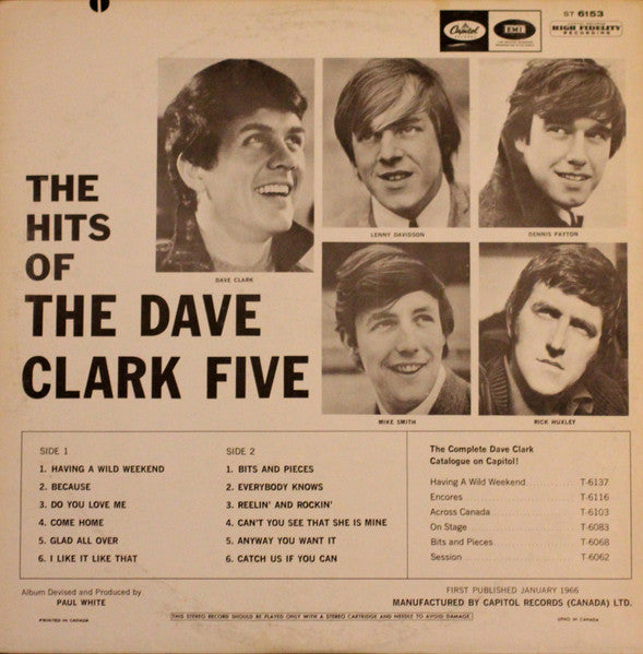 The Dave Clark Five – Hits Of The Dave Clark Five 1969-Rock, Pop Style: Rock & Roll (vinyl)