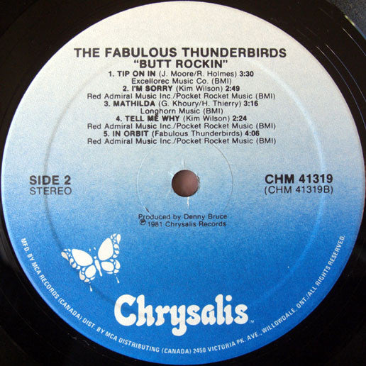 The Fabulous Thunderbirds – Butt Rockin' - 1981- Rock, Blues Style: Texas Blues, Rock & Roll ( Vinyl) Mint