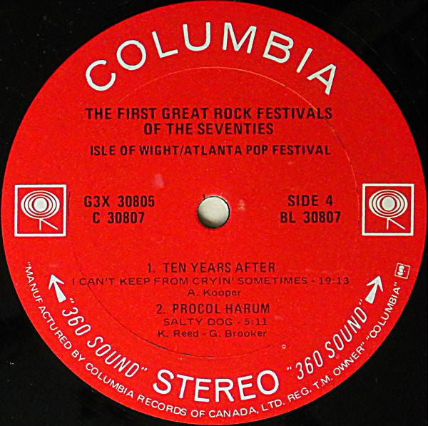 The First Great Rock Festivals Of The Seventies - Isle Of Wight  Atlanta Pop Festival - 3 LPS - 1971-	Jazz, Rock Style: Blues Rock, Folk Rock, Southern Rock, Psychedelic Rock, Classic Rock (vinyl)