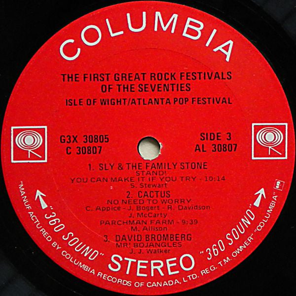 The First Great Rock Festivals Of The Seventies - Isle Of Wight  Atlanta Pop Festival - 3 LPS - 1971-	Jazz, Rock Style: Blues Rock, Folk Rock, Southern Rock, Psychedelic Rock, Classic Rock (vinyl)