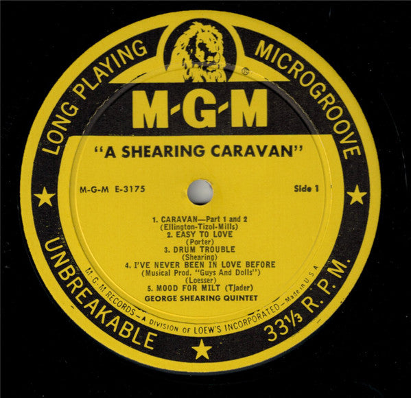 George Shearing Quintet – A Shearing Caravan 1956 Jazz / Big Band (Vinyl)
