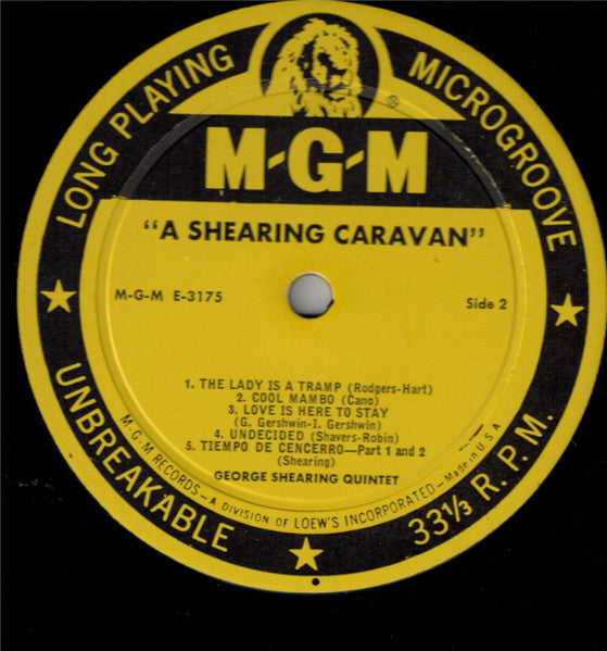 George Shearing Quintet – A Shearing Caravan 1956 Jazz / Big Band (Vinyl)