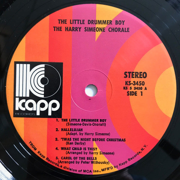 THE HARRY SIMEONE CHORALE – The Little Drummer Boy .1964, Christmas, Pop, Folk, World, & Country (vinyl)