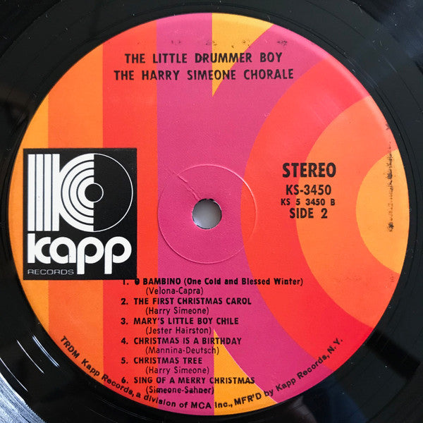 THE HARRY SIMEONE CHORALE – The Little Drummer Boy .1964, Christmas, Pop, Folk, World, & Country (vinyl)