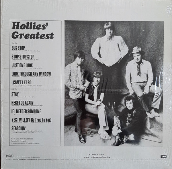 The Hollies – Hollies' Greatest 1980 - Rock Style: Beat, Classic Rock (Vinyl Near Mint