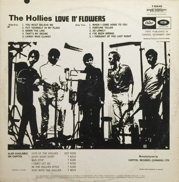 The Hollies – Love N' Flowers - 1967- Rock, Pop Style: Beat - The "6000" Series Format: Vinyl, LP, Album, Mono (Rare Vinyl) NM