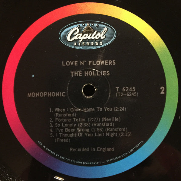The Hollies – Love N' Flowers - 1967- Rock, Pop Style: Beat - The "6000" Series Format: Vinyl, LP, Album, Mono (Rare Vinyl) NM