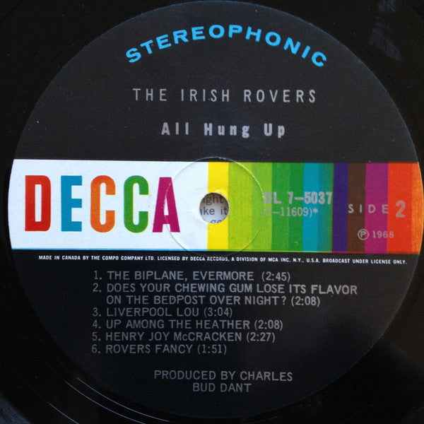 The Irish Rovers All Hung Up - 1968 Folk (Vinyl)