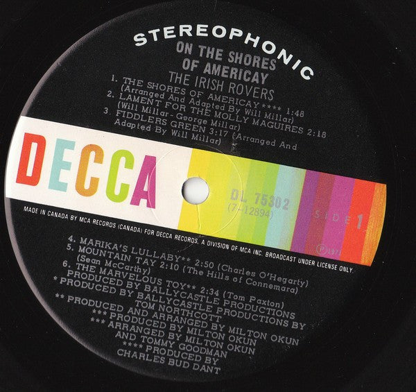 The Irish Rovers – On The Shores Of Americay 1971-Folk, World, & Country Style: Celtic (Vinyl)