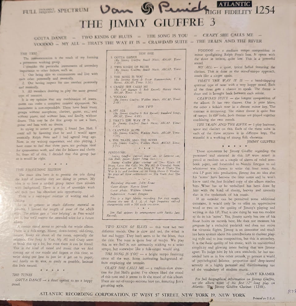 The Jimmy Giuffre 3 The Jimmy Giuffre 3 - 1960-The Jimmy Giuffre 3 The Jimmy Giuffre 3 (Rare Vinyl)
