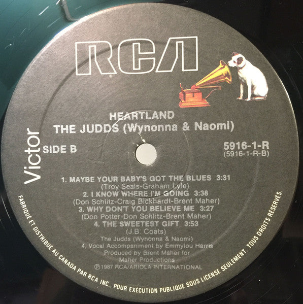 The Judds (Wynonna & Naomi) Heartland 1987 Folk, World, &  Country (Vinyl) Near Mint