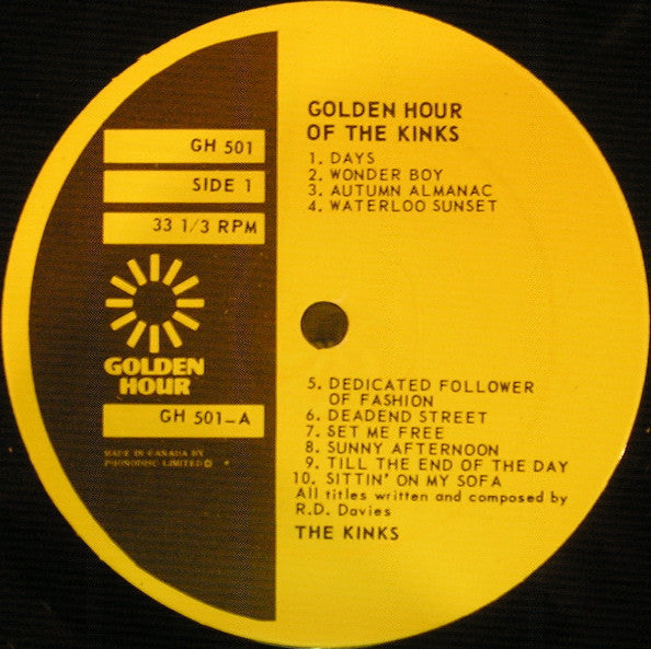 The Kinks ‎– Golden Hour Of The Kinks, Vol. 2 - 1973- Rock &amp; Roll (vinyl)