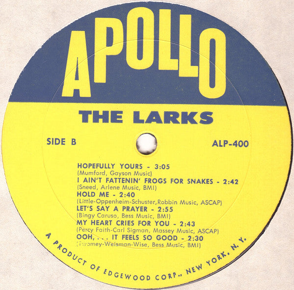 The Larks Featuring Eugene Mumford ‎– When I Leave These Prison Walls - Rhythm & Blues (Very Rare Vinyl)