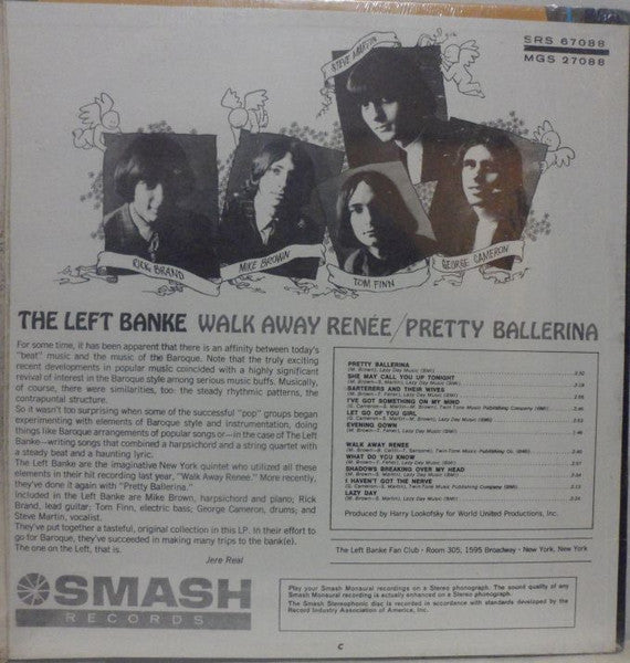 The Left Banke Walk Away Renée Pretty Ballerina - 1967 - 	Pop Rock, Psychedelic Rock ( RARE VINYL)