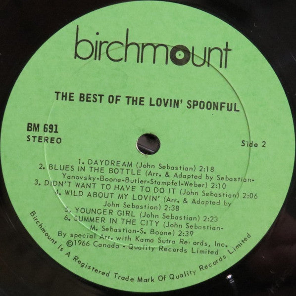 The Lovin' Spoonful – The Best Of The Lovin' Spoonful -1973-Pop Rock, Folk Rock (Vinyl)