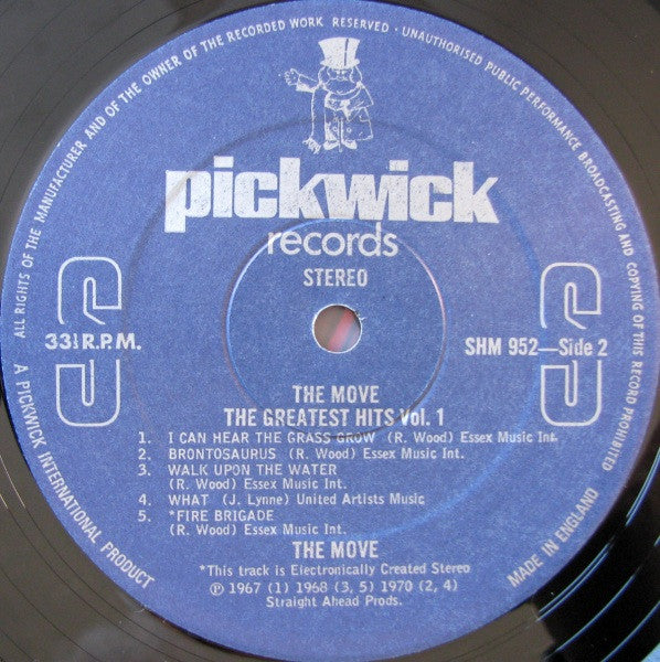 The Move The Greatest Hits Vol. 1 - 1978-Rock Style: Pop Rock (vinyl) UK Import