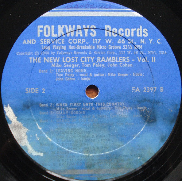The New Lost City Ramblers ‎– Vol. II - 1960 - Blues, Folk, World, & Country Style: Folk (Rare Vinyl)