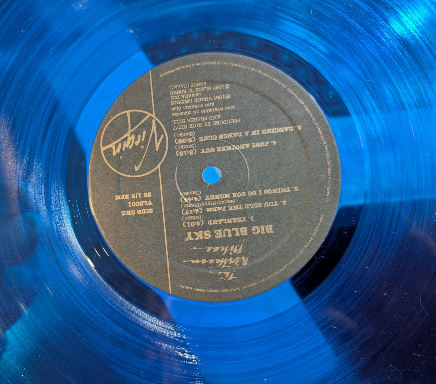 The Northern Pikes – Big Blue Sky (1987, Canada, Translucent Blue Vinyl LP) — Virgin VI‑5001