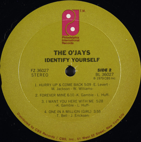 The O'Jays – Identify Yourself Funk / Soul Style: Soul, Funk, Disco 1979 ( clearance vinyl ) Bargain Bin
