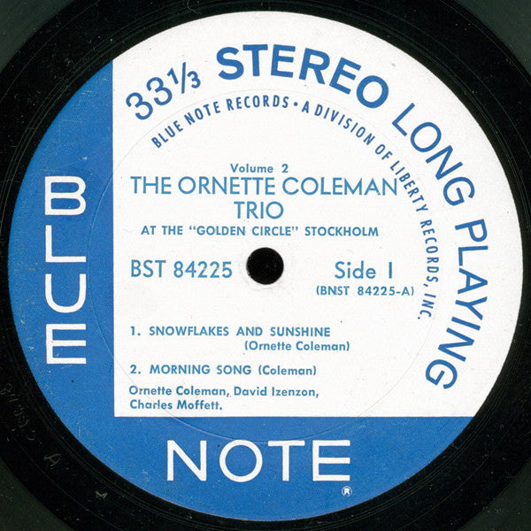 The Ornette Coleman Trio At The Golden Circle Stockholm Volume Two -1966-Free Jazz (Rare Vinyl)