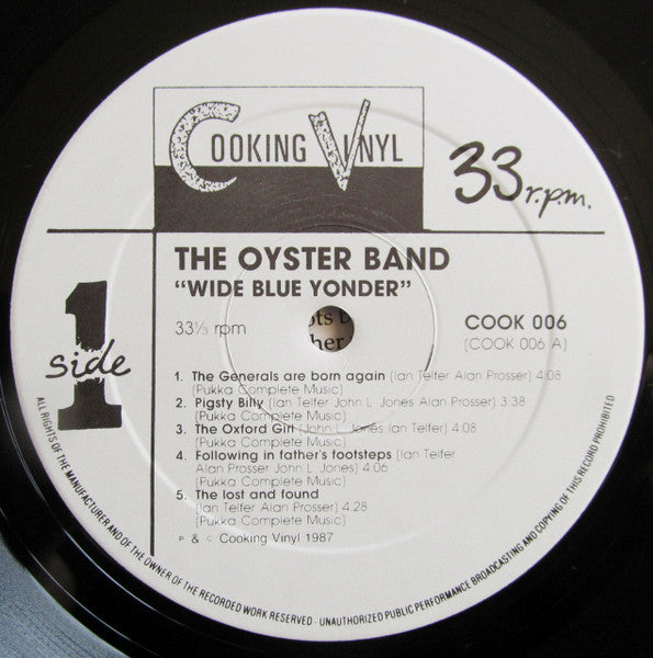 The Oyster Band – Wide Blue Yonder (Folk‑Rock / Celtic Rock / Political Folk, Vinyl LP) COOK 006 (Vinyl)
