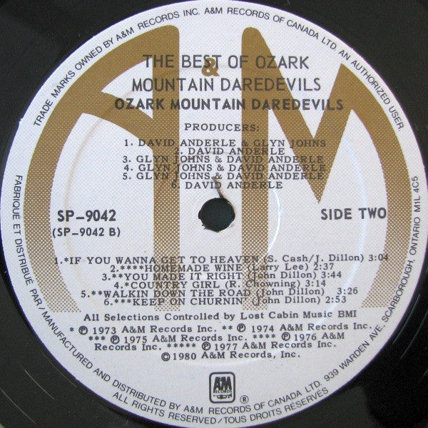 The Ozark Mountain Daredevils Best Of The Ozark Mountain Daredevils (Nuclear Fishin') 1980 Genre: Rock Style: Southern Rock ( Vinyl)