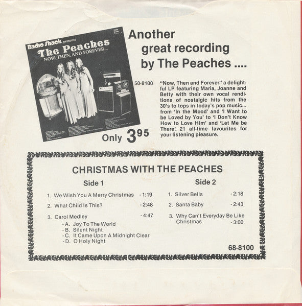 The Peaches  Christmas With The Peaches - 1975-Religious, Holiday   -	Vinyl, 7", 33 ⅓ RPM, Stereo