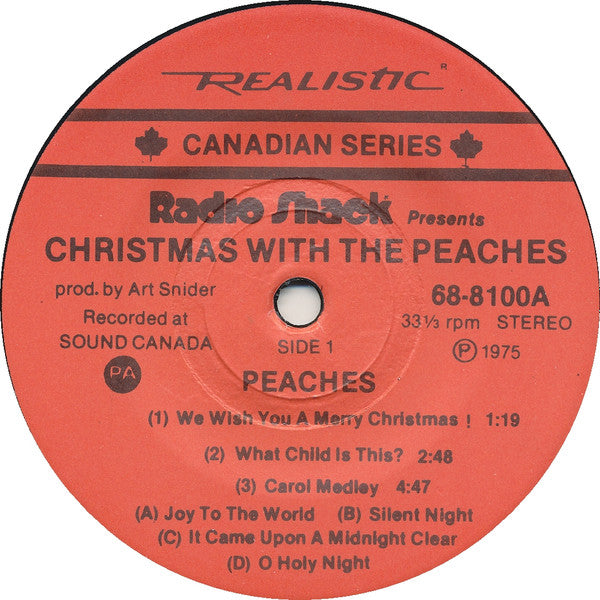 The Peaches  Christmas With The Peaches - 1975-Religious, Holiday   -	Vinyl, 7", 33 ⅓ RPM, Stereo