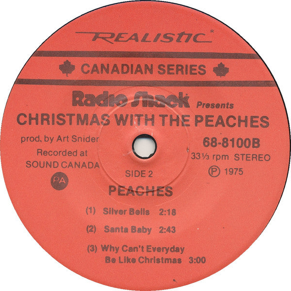 The Peaches  Christmas With The Peaches - 1975-Religious, Holiday   -	Vinyl, 7", 33 ⅓ RPM, Stereo