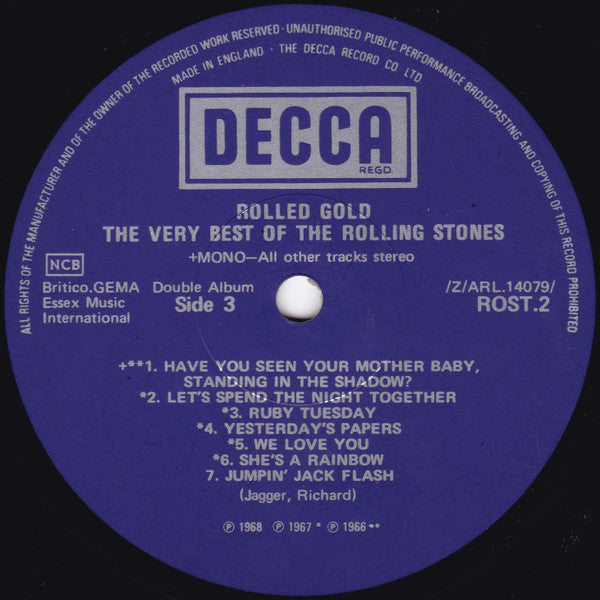 The Rolling Stones – Rolled Gold: The Very Best of The Rolling Stones (Rock / UK Pressing / Compilation, 2xVinyl LP) ROST‑1/2
