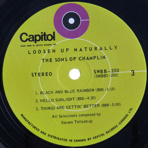 The Sons Of Champlin – Loosen Up Naturally - 1969-Jazz, Rock, Funk / Soul, Blues Style: Psychedelic Rock (vinyl)