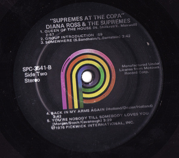 The Supremes – Live At The Copa 1976 Funk / Soul Style: Soul (vinyl)