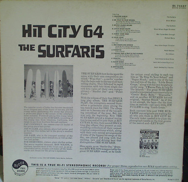 The Surfaris – Hit City 64  1964 Genre: Rock, Pop Style: Surf (vinyl)