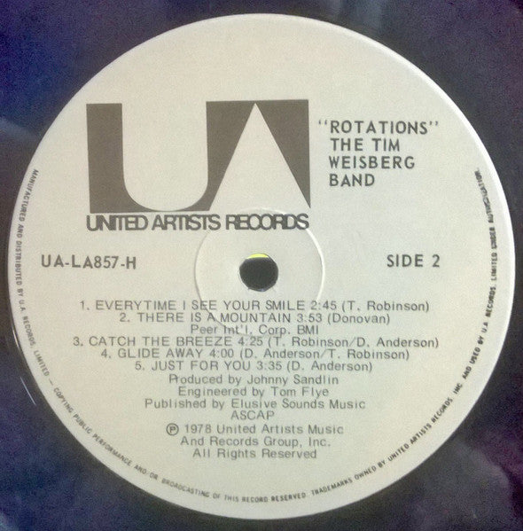 The Tim Weisberg Band – Rotations – Jazz / Fusion / Instrumental (vinyl)