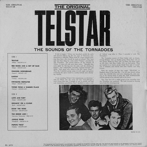 The Tornadoes The Original Telstar The Sounds Of The Tornadoes - 1962- Rock & Roll, Beat ( Mono Vinyl )