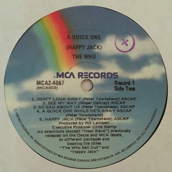 The Who – A Quick One (Happy Jack) / The Who Sell Out 2 lps- 1980  Rock Style: Classic Rock (Vinyl)