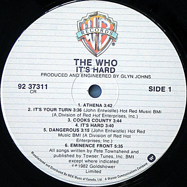 The Who – It's Hard  1982- 	Classic Rock (Vinyl)