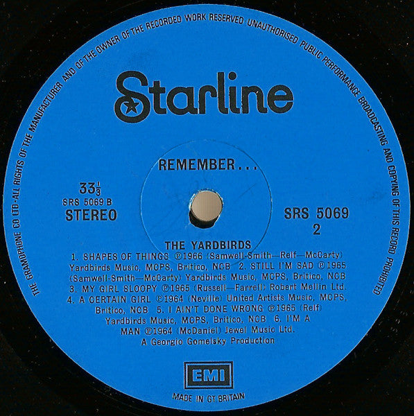 The Yardbirds – Remember... The Yardbirds- 1971-Rock Style: Classic Rock (UK Import Vinyl)