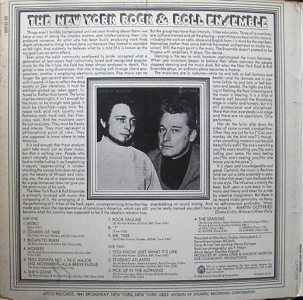 The New York Rock & Roll Ensemble The New York Rock & Roll Ensemble - 1968- Psychedelic Rock, Pop Rock (Vinyl)