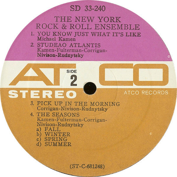 The New York Rock & Roll Ensemble The New York Rock & Roll Ensemble - 1968- Psychedelic Rock, Pop Rock (Vinyl)