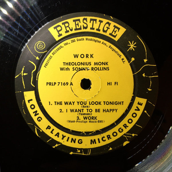 Thelonious Monk Sonny Rollins – Work!  	1959 Genre: Jazz Style: Bop RARE MISPRINT