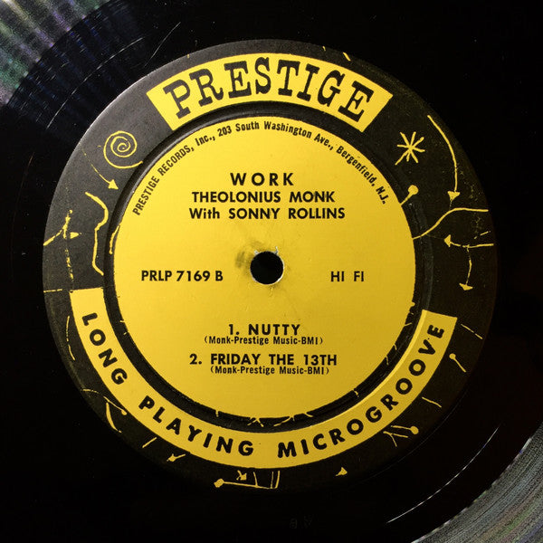 Thelonious Monk Sonny Rollins – Work!  	1959 Genre: Jazz Style: Bop RARE MISPRINT