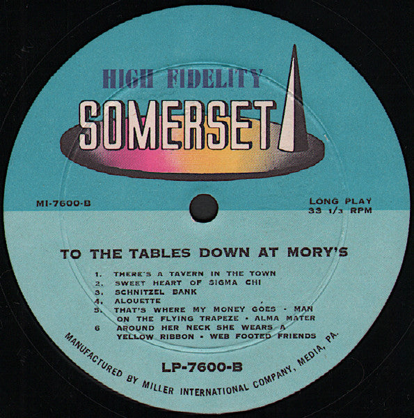 Lee Gotch's Ivy Barflies – ..."To The Tables Down At Mory's"... (...songs For Getting Together... ...Drinking Beer... ...And Raising Hell !!!...) vinyl