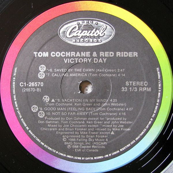 Tom Cochrane & Red Rider ‎– Victory Day -1988 - Classic Rock (vinyl)