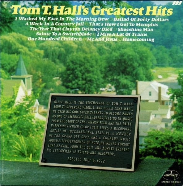 Tom T. Hall – Tom T. Hall's Greatest Hits - 1972-	Folk, World, & Country (Vinyl)