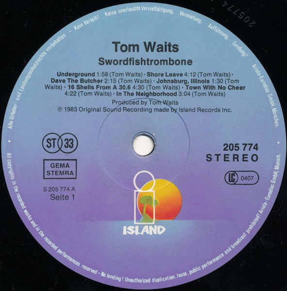 Tom Waits – Swordfishtrombones 1983-Rock Style: Blues Rock, Avantgarde, Acoustic ( Germany Import Vinyl )