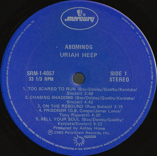 Uriah Heep – Abominog 1982 Genre: Rock Style: Hard Rock, Prog Rock (vinyl)