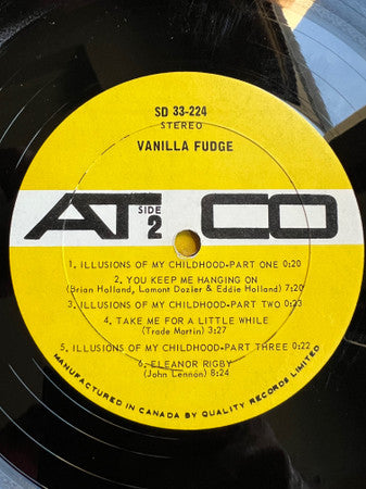 Vanilla Fudge ‎– Vanilla Fudge - 1967 - Psychedelic Rock (vinyl) Best Copy