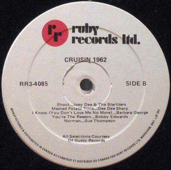 Various Artists – Cruisin’ 1962 – 1980s Reissue – Pop/Rock Compilation (Canadian Vinyl)