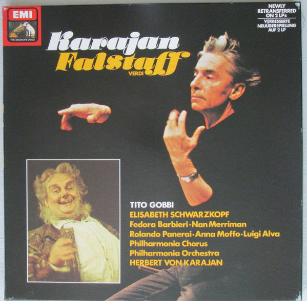 Verdi Philharmonia Orchestra And Chorus Herbert von Karajan – Falstaff - 2 LP Set - 1981-Classical, Stage & Screen Style: Romantic, Opera (Vinyl) NM